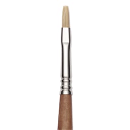 Escoda Futura Synthetic Bristle Brush - Series 5424, Flat, Size 4, Long Handle, close-up