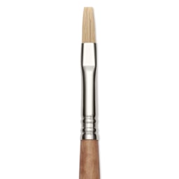Escoda Futura Synthetic Bristle Brush - Series 5424, Flat, Size 6, Long Handle, close-up