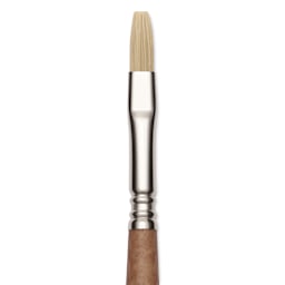 Escoda Futura Synthetic Bristle Brush - Series 5424, Flat, Size 8, Long Handle, close-up