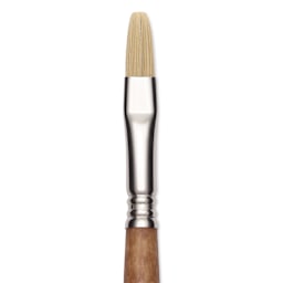 Escoda Futura Synthetic Bristle Brush - Series 5424, Flat, Size 10, Long Handle, close-up