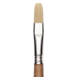 Escoda Futura Synthetic Bristle Brush - Series 5424, Flat, Size 12, Long Handle, close-up