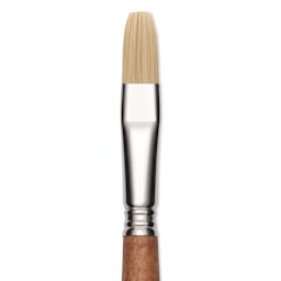 Escoda Futura Synthetic Bristle Brush - Series 5424, Flat, Size 14, Long Handle, close-up