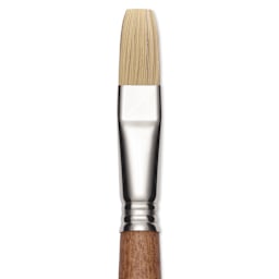 Escoda Futura Synthetic Bristle Brush - Series 5424, Flat, Size 16, Long Handle, close-up