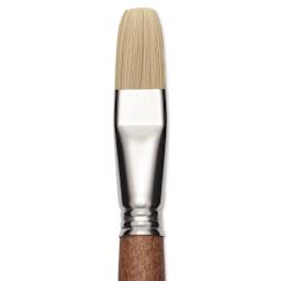 Escoda Futura Synthetic Bristle Brush - Series 5424, Flat, Size 18, Long Handle, close-up