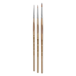 Escoda Miniature Brush Starter Set - Set of 3, Assorted Sizes, laid out