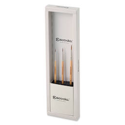 Escoda Miniature Brush Premium Set - Set of 3, Assorted Sizes, packaging