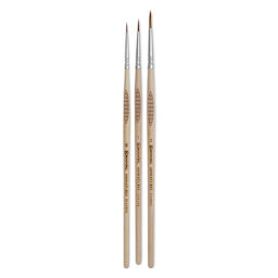 Escoda Miniature Brush Premium Set - Set of 3, Assorted Sizes, laid out