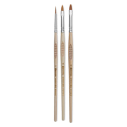 Escoda Miniature Brush Scenic Set - Set of 3, Assorted Sizes, laid out