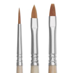 Escoda Miniature Brush Scenic Set - Set of 3, Assorted Sizes, close-up