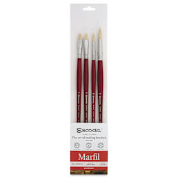Escoda Marfil Synthetic Bristle Brushes - Series 8957 Assorted, Set of 4, front of the packaging