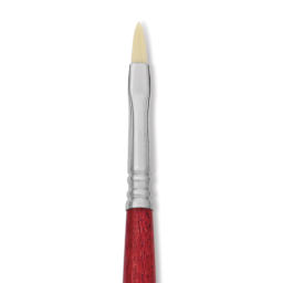 Escoda Marfil Synthetic Bristle Brushes - Series 4460 Filbert, Size 4, Long Handle, close-up
