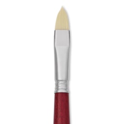 Escoda Marfil Synthetic Bristle Brushes - Series 4460 Filbert, Size 14, Long Handle, close-up