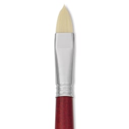 Escoda Marfil Synthetic Bristle Brushes - Series 4460 Filbert, Size 16, Long Handle, close-up