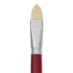 Escoda Marfil Synthetic Bristle Brushes - Series 4460 Filbert, Size 20, Long Handle, close-up