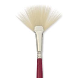 Escoda Marfil Synthetic Bristle Brushes - Series 4433 Fan, Size 6, Long Handle, close-up