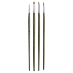 Escoda Modernista Tadami Synthetic Mongoose Brushes - Series 8956, Set of 4, brushes laid out
