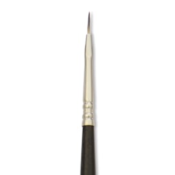 Escoda Vintage Synthetic Brush - Flat, Long Handle, Size 0, close-up