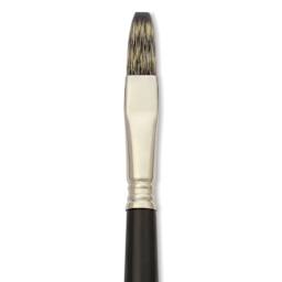 Escoda Vintage Synthetic Brush - Flat, Long Handle, Size 12, close-up