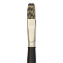 Escoda Vintage Synthetic Brush - Flat, Long  Handle, Size 16, close-up