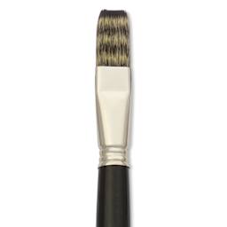 Escoda Vintage Synthetic Brush - Flat, Long  Handle, Size 18, close-up