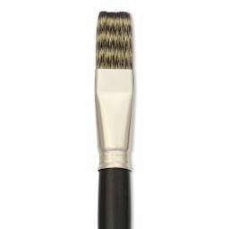 Escoda Vintage Synthetic Brush - Flat, Long  Handle, Size 20, close-up