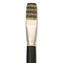 Escoda Vintage Synthetic Brush - Flat, Long  Handle, Size 22, close-up