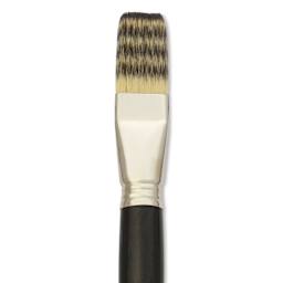 Escoda Vintage Synthetic Brush - Flat, Long  Handle, Size 24, close-up