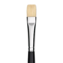 Trekell Hog Bristle Brush - Bright, Long Handle, Size 8, close up