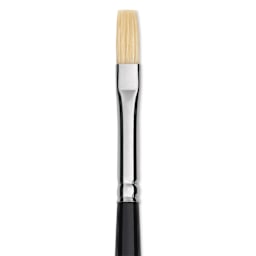 Trekell Hog Bristle Brush - Flat, Long Handle, Size 2, close up