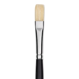 Trekell Hog Bristle Brush - Flat, Long Handle, Size 4, close up