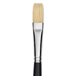 Trekell Hog Bristle Brush - Flat, Long Handle, Size 8, close up