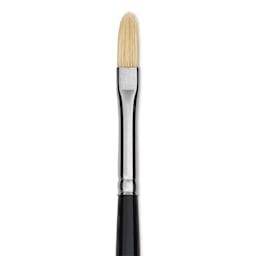 Trekell Hog Bristle Brush - Filbert, Long Handle, Size 2, close up