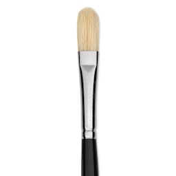 Trekell Hog Bristle Brush - Filbert, Long Handle, Size 6, close up
