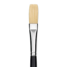 Trekell Hog Bristle Brush - Long Flat, Long Handle, Size 8, close up