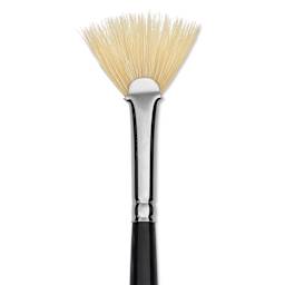 Trekell Hog Bristle Brush - Fan, Long Handle, Size 2, close up