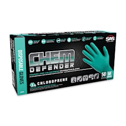 SAS Safety ChemDefender Chloroprene Disposable Gloves - Medium, Pkg of 50