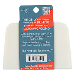 Gamblin Ground and Gesso Blade - Small, 4" Wide, back of the packaging