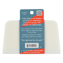 Gamblin Ground and Gesso Blade - Large, 5" Wide, back of the packaging