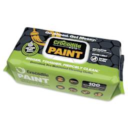 Crocodile Cloth Paint Wipes - 10" x 15", Pkg of 100, packaging