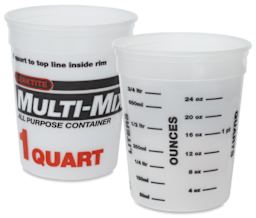 Plastic Tub 1 Quart  Front and Back View of Tub