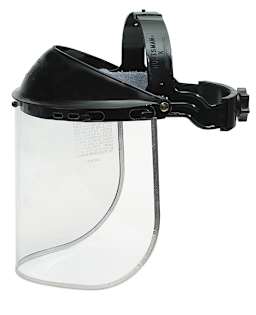 Plastic Face Shield - Headgear and Visor shown together
