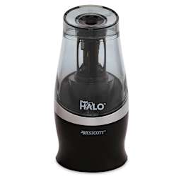Westcott iPoint Halo Electric Colored Pencil Sharpener - Front view of empty Halo Sharpener