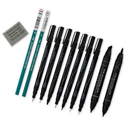 Prismacolor Hand Lettering Set - Components of Advanced Set shown angled