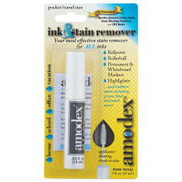 Amodex Ink and Stain Remover - Front of blister package showing .5 oz tube
