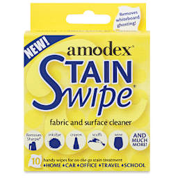 Amodex Ink and Stain Remover - Front of package of 10 Stain Remover Swipes