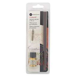 Manuscript Leonardt Beginners Dip Pen Sets - Front of blister package of Dip Pen and Gold Ink