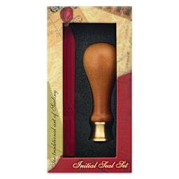 Manuscript Ceramic Small Initial Sealing Coin Set - Letter C, front of packaging