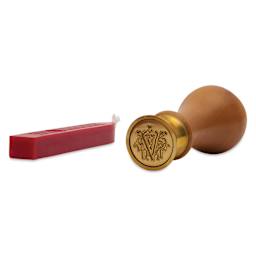 Manuscript Ceramic Small Initial Sealing Coin Set - Letter V