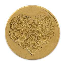 Manuscript Large Sealing Coins - Top view of Ornate Heart Seal 