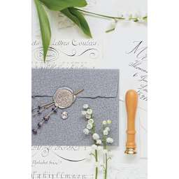 Manuscript Large Sealing Coins - Invitation sealed with wax seal and flowers